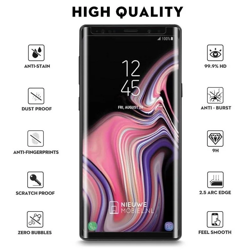 

6D Full Curved Edge Tempered Glass Case For Samsung Galaxy Note 9 8 Screen Protect Film Cover For Samsung S9 S8 Plus S6 S7 Edge