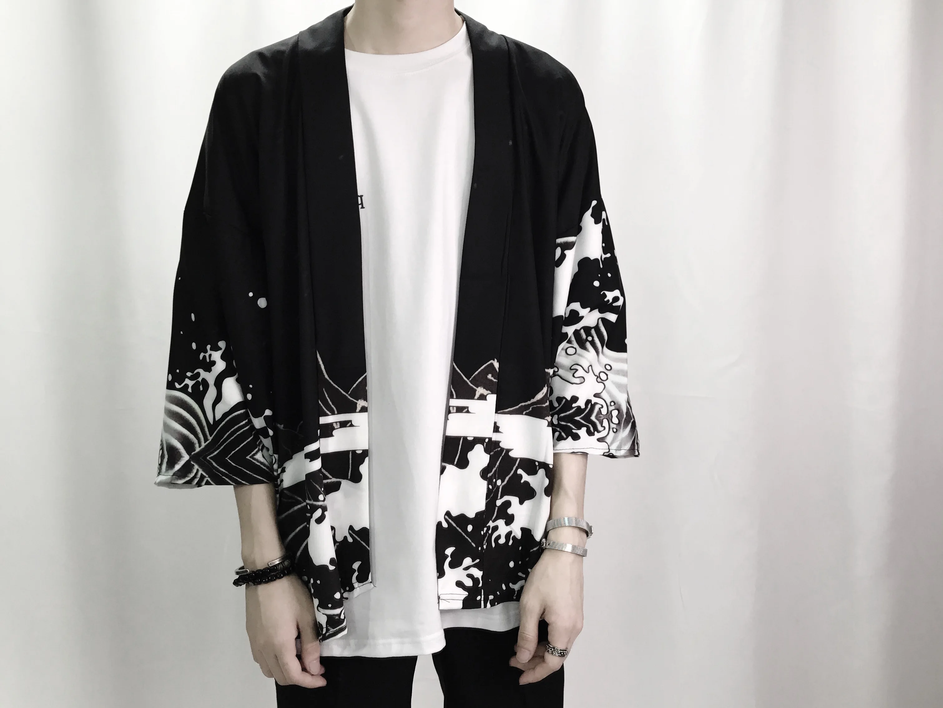 Mens Kimono Japanese Clothes Streetwear Casual Man Kimonos Jackets ...