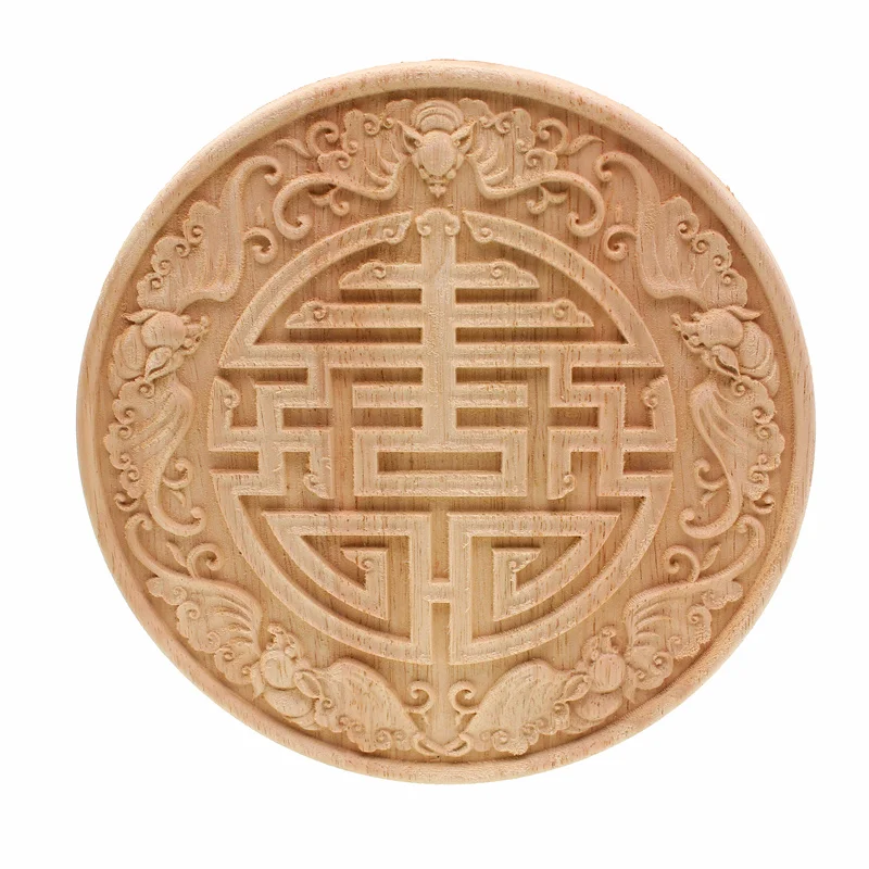 

Flower Carving Natural Wood Appliques For Furniture Cabinet Unpainted Wooden Mouldings Decal Decorative Figurines