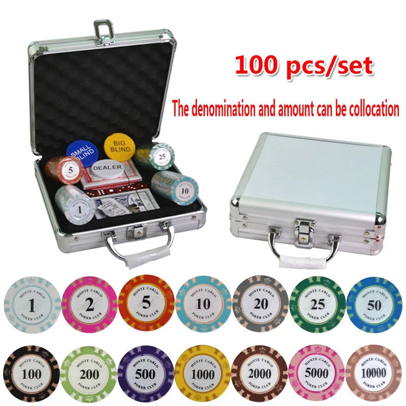 Набор покерных чипсов 100 500 шт./компл./комплект покерные чипсы красочная глина