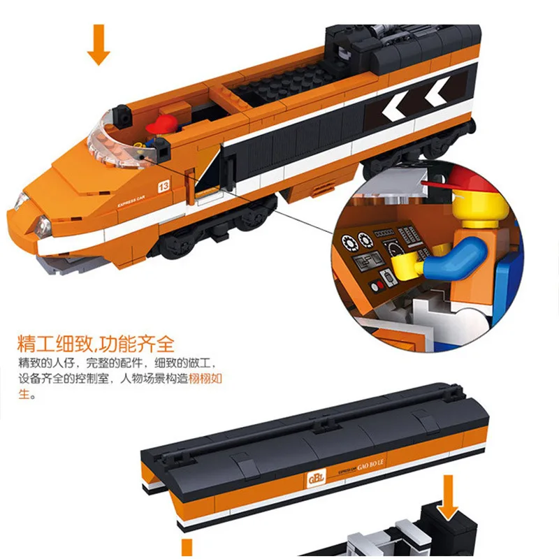 Skup KAZI 98233 GBL Technic zasilany z baterii elektryczne niebo szybki pociąg Horizon Express klocki klocki 10233 zabawki dla dzieci