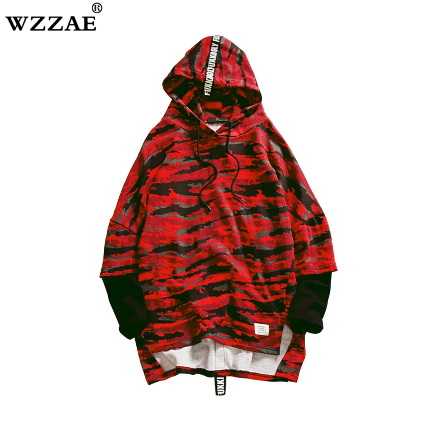 

HOT 2018 Red Green Camouflage Hoodie Men Fashion Hip Hop Sweatshirts Brand Orignal Design Casual Pullover For Men Autumn M-5XL