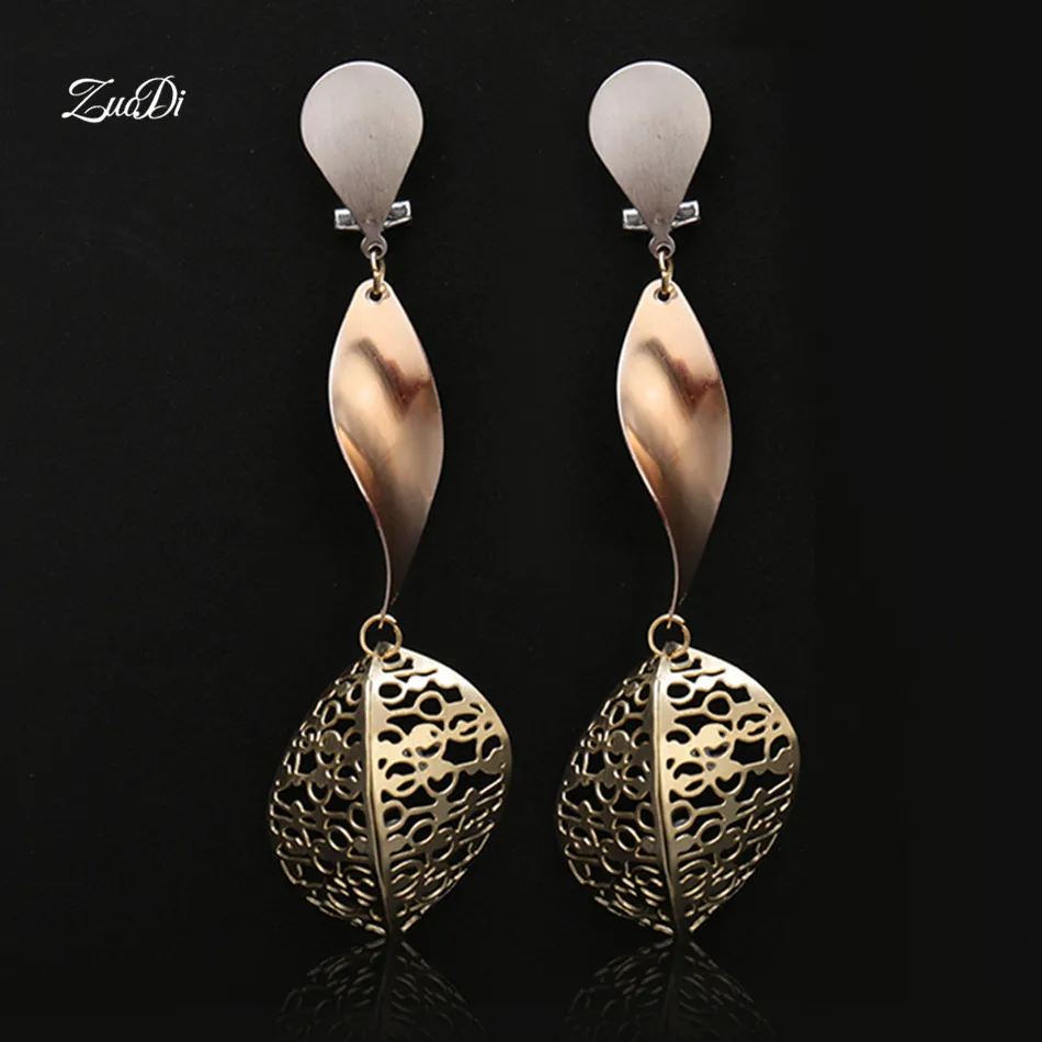 

ZuoDi Fashion Brand Dubai Gold Color Long Drop Dangle Women's Earrings Exquisite Wedding Party Gift Long Drop Dangle Earrings