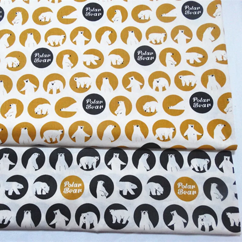 Полуметр медведь звезды саржа с принтом хлопковая ткань для DIY рукоделие швейный материал домашний текстиль постельное белье CR-A213