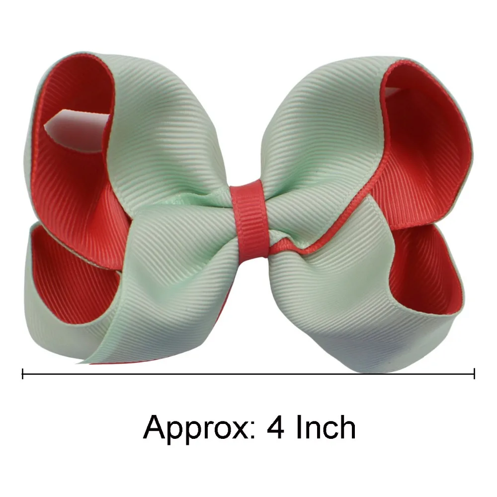 20 шт., 4 дюйма, заколки для волос, бутик, двухслойная лента для волос, банты для новорожденных, малышей(20 цветов
