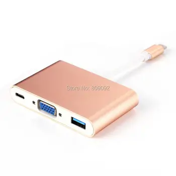 

Type-C to VGA USB 3.0/USB-3.1 Female 3 IN 1 Charging Converter Adapter Cable