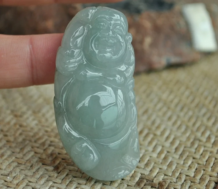 Exquisite natural jade Maitreya Buddha pendant e152# | Украшения и аксессуары
