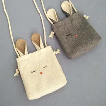 Модная детская сумочка для монет, тканевая сумка с милым кроликом из мультфильма, мини сумка-мессенджер с милым кроликом для девочек, детские плечевые мини-сумки в подарок