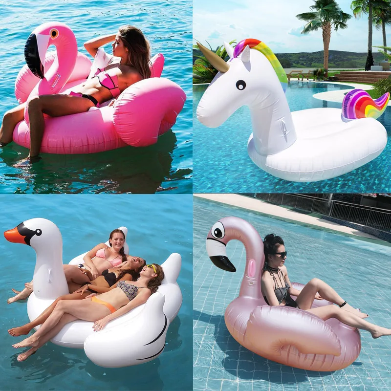 

Giant Flamingo/Unicorn/Swan Pool Float Ride-On Air Mattresses Adult Children Swimming Ring Summer Water Party Inflatable Toys
