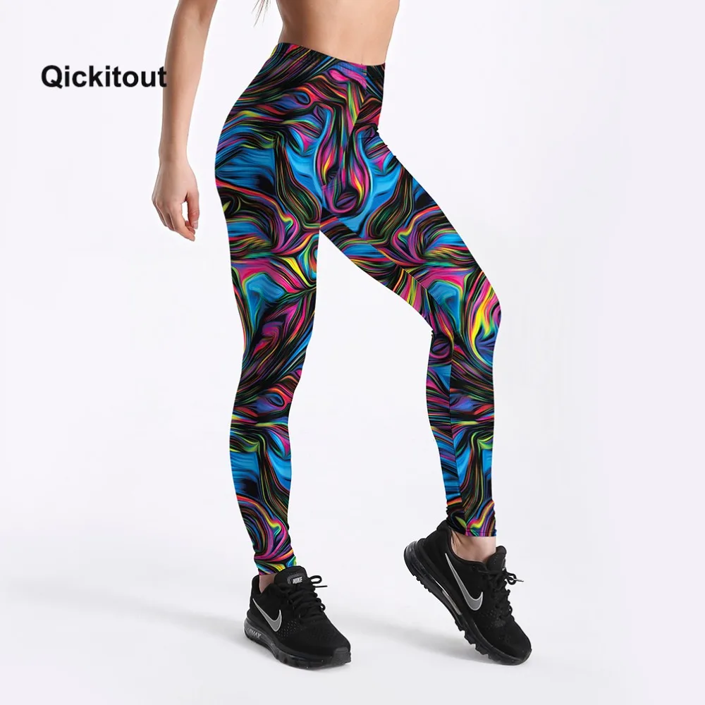 Psychedelic Style Colorful Vortex Printed Leggings Women Summer High Waist Sexy Fitness Leggings Trousers Long Pants