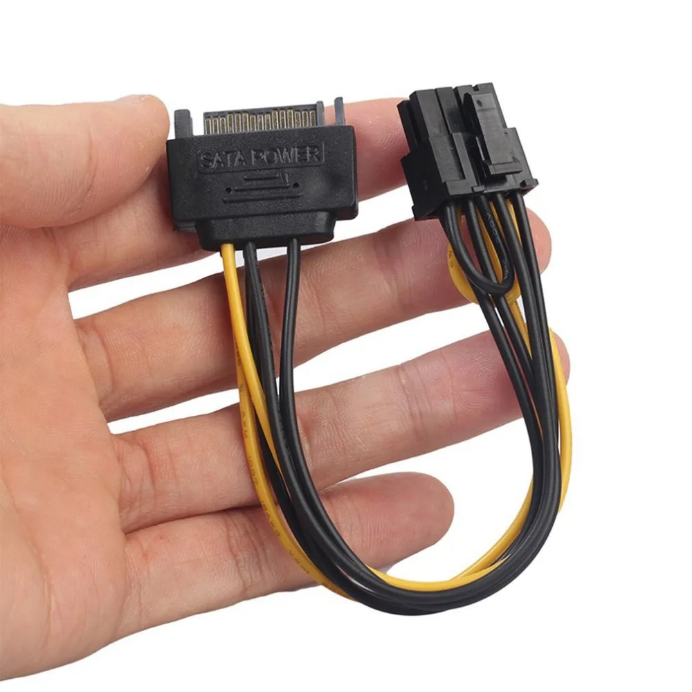 

Professional 8Pin(6+2) to 15Pin SATA Power Adapter Cable PCI-E SATA Video Power Supply Cable for Graphics Card Hard Drive