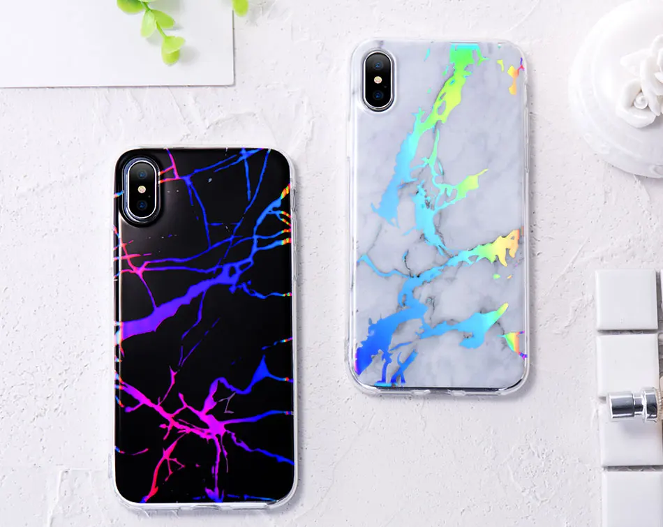 Colorful Plating Soft Phone Case For iPhone 7 8 Plus X 10 Silicone Marble Case For iPhone 6 6S Plus 5 5S SE Cover Marble Grain (1)