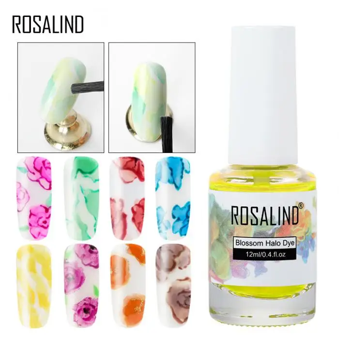 12 цветов для женщин Rosalind Nail Art Iink Smudge Liquid удобная чистка от быстросохнущего нетоксичного лака для ногтей 998