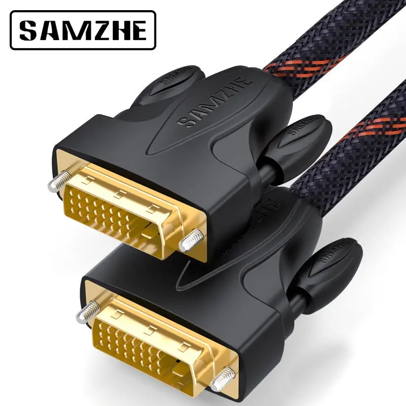 SAMZHE 1080 P DVI кабель 24+ 1 модель 18 Pin один двойной 1 м/1,5 м/2 м/3 м/5 м/8 м/10 м DVI к Кабельный адаптер DVI для проектора ноутбука тв - Цвет: Black A