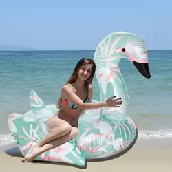 60 дюймов 1,5 м гигантский надувной Лебедь бассейн надувной лебедь-на цветочный принт Фламинго плавательный кольцо Праздник Вечеринка