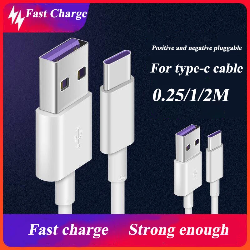 

USB Type C Cable For Huawei P30 P20 Pro lite Mate20 10 Pro P10 Plus lite USB 3.1 Type-C Original Supercharge Super Charger Cable