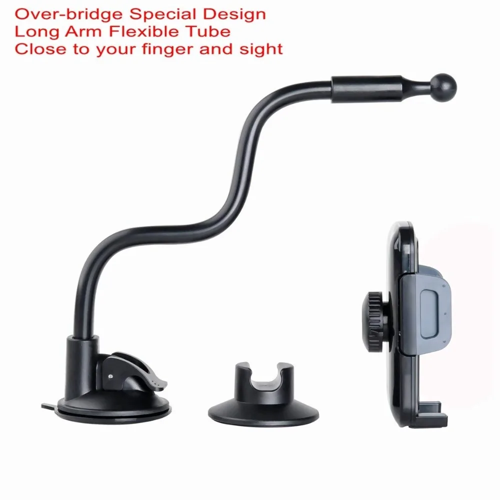  Car Phone Holder Mount For iPhone Universal Windshield Dashboard Stents For Huawei Long Arm Cradle Bracket For Samsung Galaxy  (4)