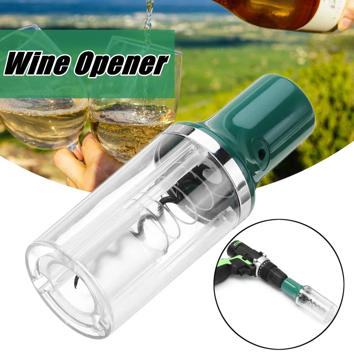 Drillpro 1/4 Inch Hex Shank Electric Drill Wine Bottle Opener Wine