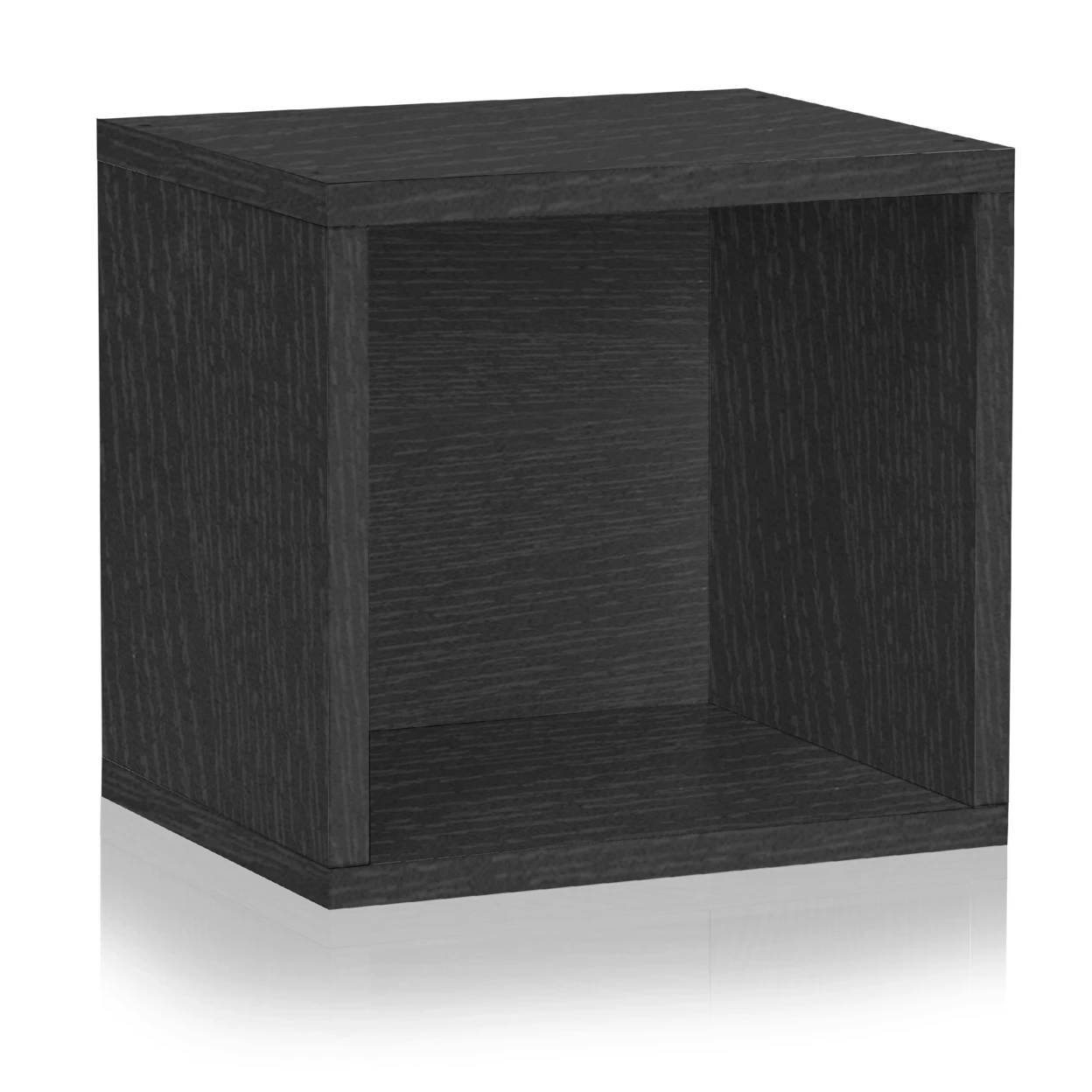 

Eco Stackable Connect Open Storage Cube and Cubby Organizer, Black Wood Grain - Tool Free Assembly - LIFETIME WARRANTY