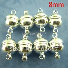 Best качество 100 шт. Посеребренная полукруг сильных магнитные застежки ювелирных изделий 8 мм(w00743f