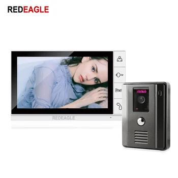 

REDEAGLE Wired 9 inch Color TFT LCD Screen Hands-free Video Door phone Intercom System Night Vision Doorbell Camera 100 Degree