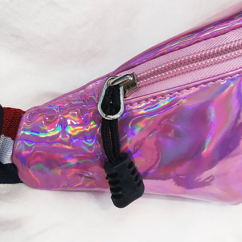 Annmouler модная Женская поясная сумка из искусственной кожи с мультяшным фламинго, поясная сумка, серебряная набедренная сумка, регулируемый чехол для телефона