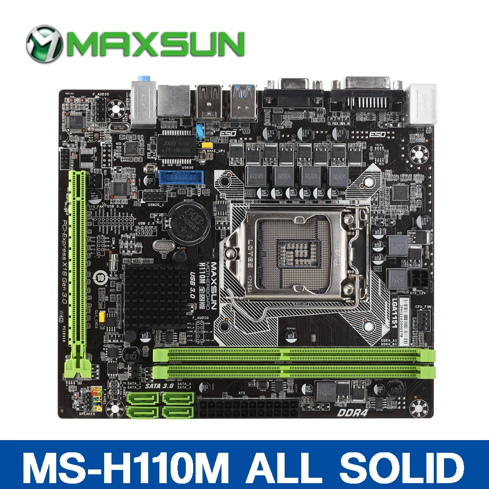 New Maxsun Intel H110m All Solid Motherboard Matx Dual Channel Ddr4