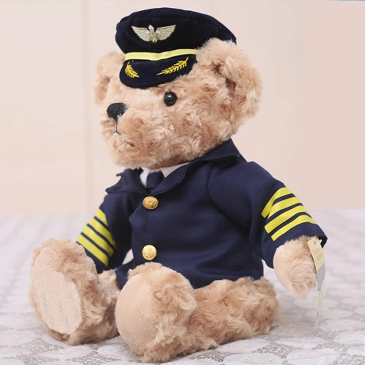 

Captain Bear Pilot Uniforms Ragdoll Plush Toy Doll Kid Xmas Gift Birthday Gift Staffed Animal Toy Free Shipping A-116