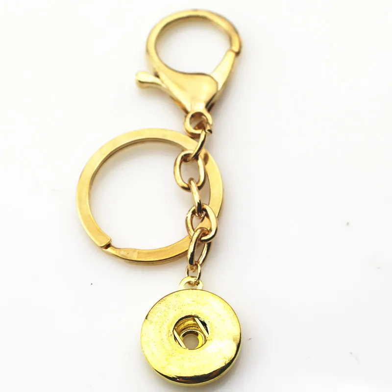 New 10pcs/lot Gold round lock lobster clasp snap key chains for 18mm