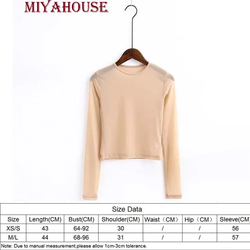 Miyahouse Sexy T-Shirt Women Casual Summer Autumn Long Sleeve Lady Shirts Casual Solid Color Round Neck T-Shirt For Female Miyahouse Sexy T-Shirt Women Casual Summer Autumn Long Sleeve Lady Shirts Casual Solid Color Round Neck T-Shirt For Female