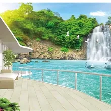 3D обои, Декор, фото фон, Желтая стена, дверь, Зеленый лист, обои для гостиной, 3D живопись