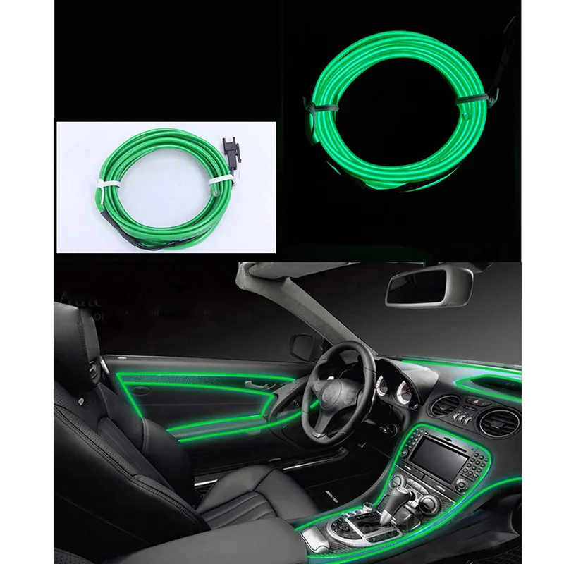 

LED Light Strip 2M Car Interior Decoration Light Atmosphere Light EL Neon Led Cold Line Light Car Decorative Dashboard Lamp