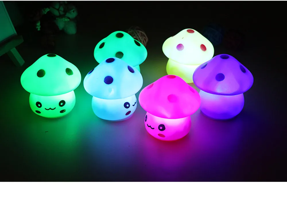 SuperNight Cute Cartoon Mushroom LED Night Light Colorful Gradient Bedroom Bedside Night Lamp for Children Kids Baby Toy Gift (14)