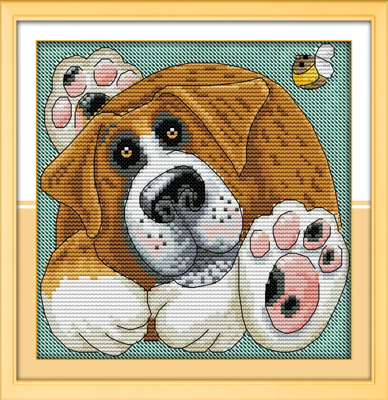 

Bigfoot dog cross stitch kit cartoon 11ct count canvas stitches embroidery DIY handmade needlework plus