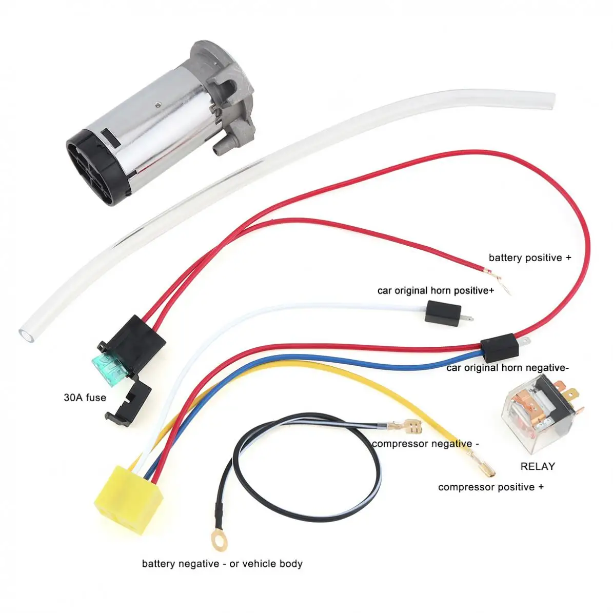 17 Inch 12V/24V 150db Single Car Trumpet Air Horn car air horn Compressor Car Horn Speaker Kit for Cars Trucks Boats Motorcycles