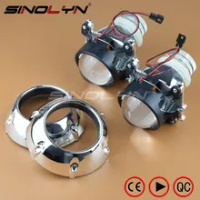 Car Styling 2.5 inches Mini 2.0 D2S HID Bixenon Projector Lens Headlight W/ GTI-R Shrouds Lenses Retrofit H4,Use D2S D2H Bulbs