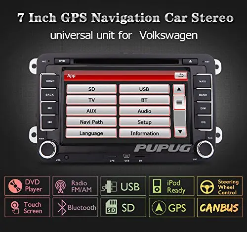 Clearance Free Reversing Camera + EinCar Double Din 7 Inch Car Stereo Radio DVD GPS Nav CD Player In Dash Bluetooth Touch Screen Head unit 1