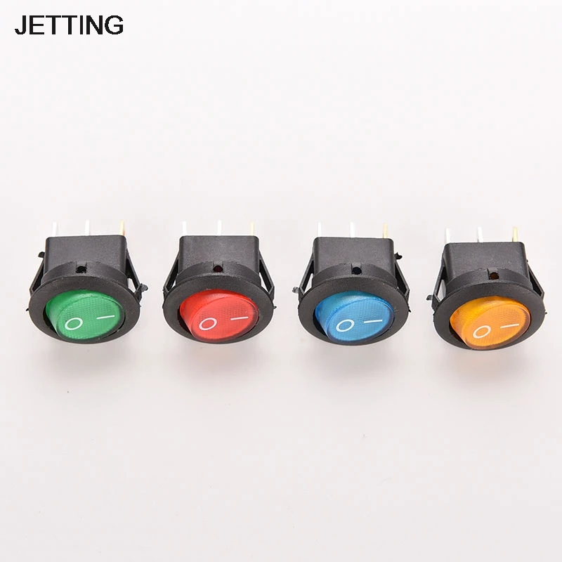 

JETTING Optional Colors ON/OFF LED 12V 16A DOT ROUND ROCKER SPST TOGGLE SWITCH CAR BOAT LIGHT