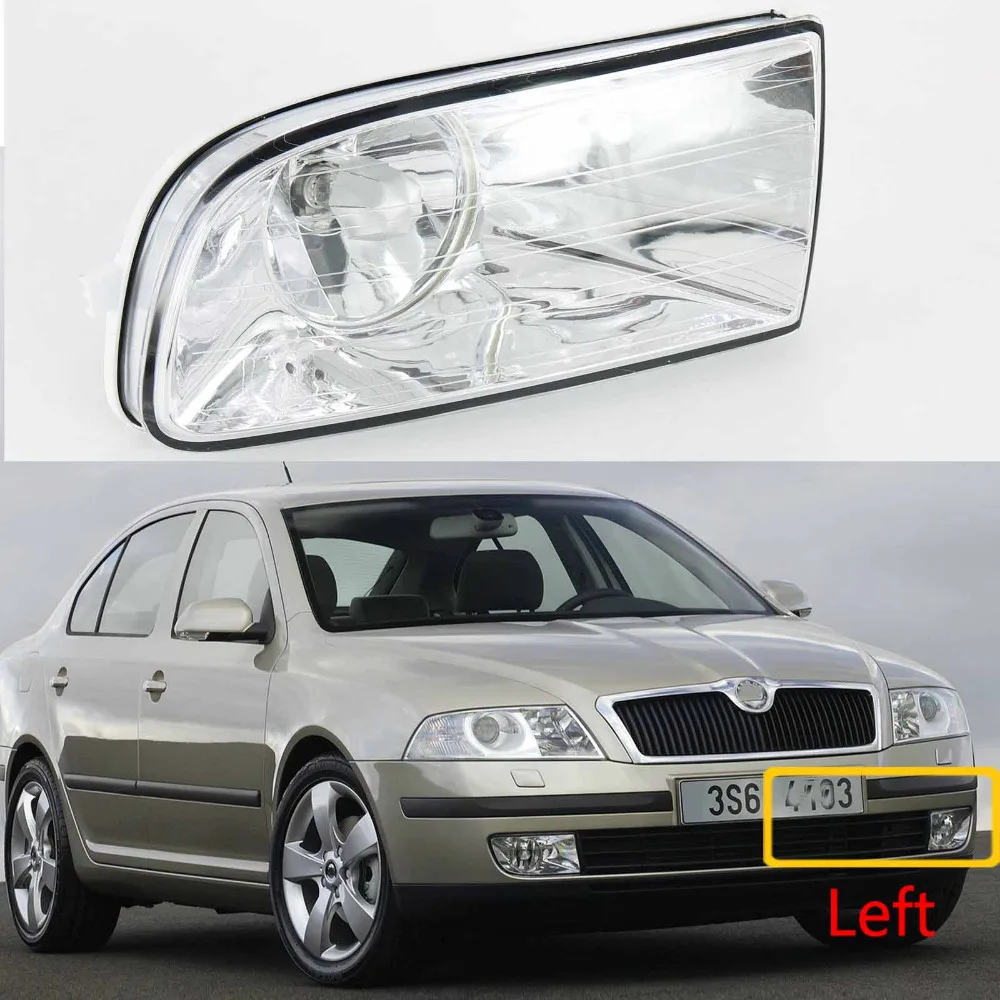 

For Skoda Octavia A5 MK2 Sedan Combi 2004 2005 2006 2007 2008 Left Side Front Halogen Fog Light Fog Light with Light bulbs