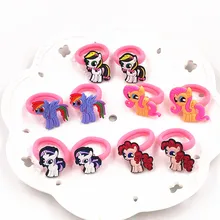 การ์ตูน MV 10 ชิ้น My little horse Baoli Poni ยางเด็ก Headbands ผ้านุ่มสาวผมอุปกรณ์เสริมผมวงยืดหยุ่น headwear(China)