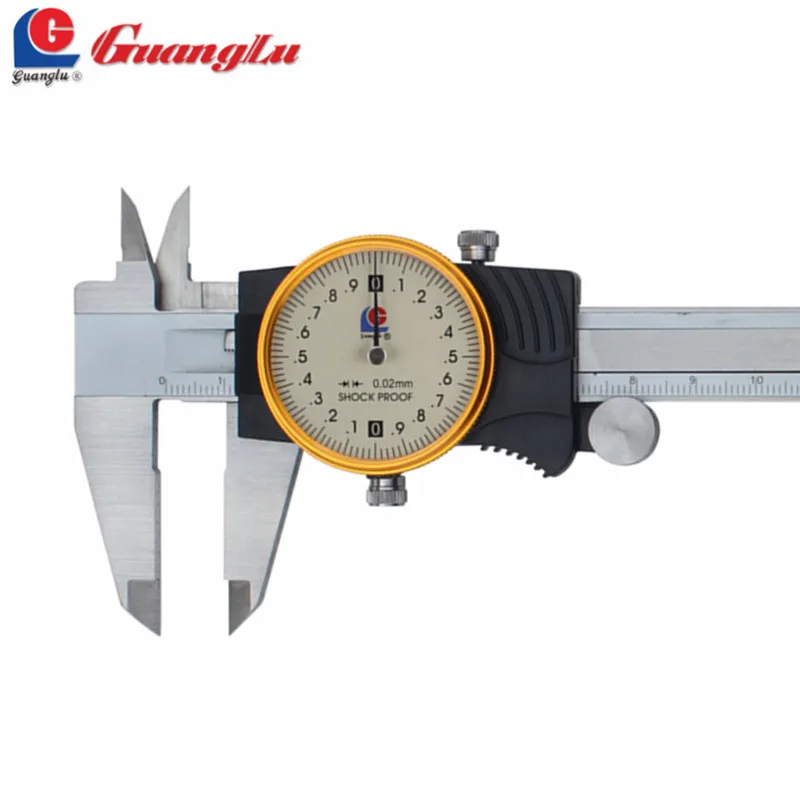 GUANGLU Dial font b Caliper b font 0 150 200 300mm 0 02 Stainless Steel Paquimetro