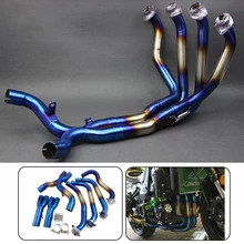 Для Kawasaki 2010- Z1000 мотоцикл Модифицированная Нержавеющая сталь глушитель Передняя труба полная система синий и серебристый