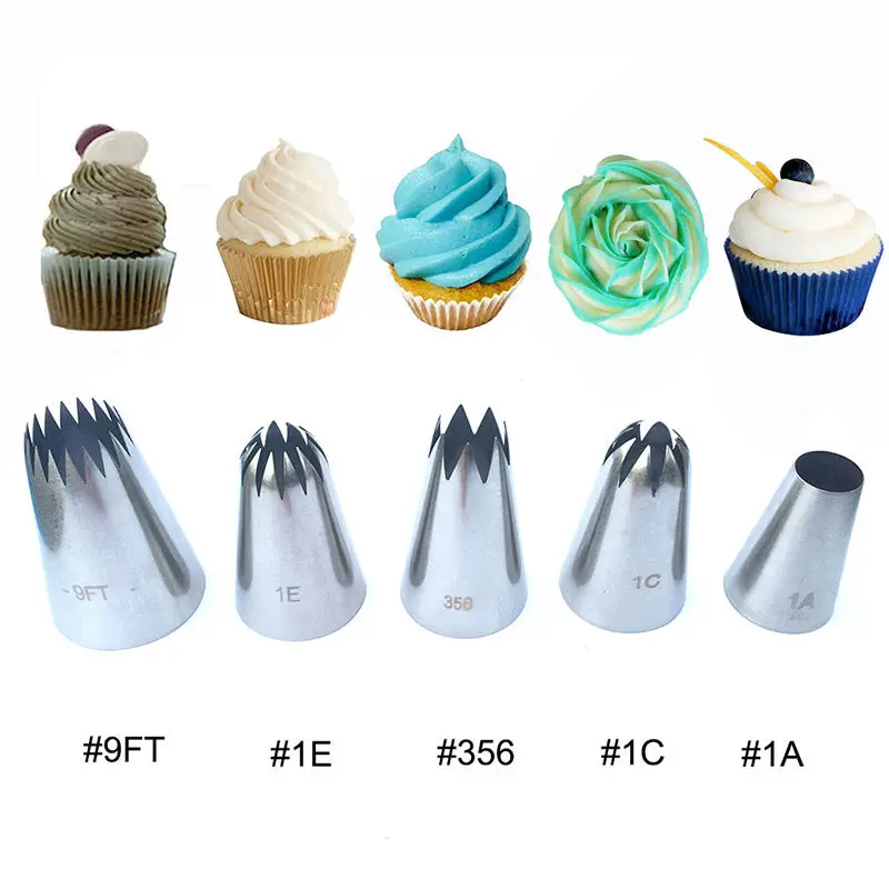 5pcs Metal Cake Cream Decoration Tips Set Pastry