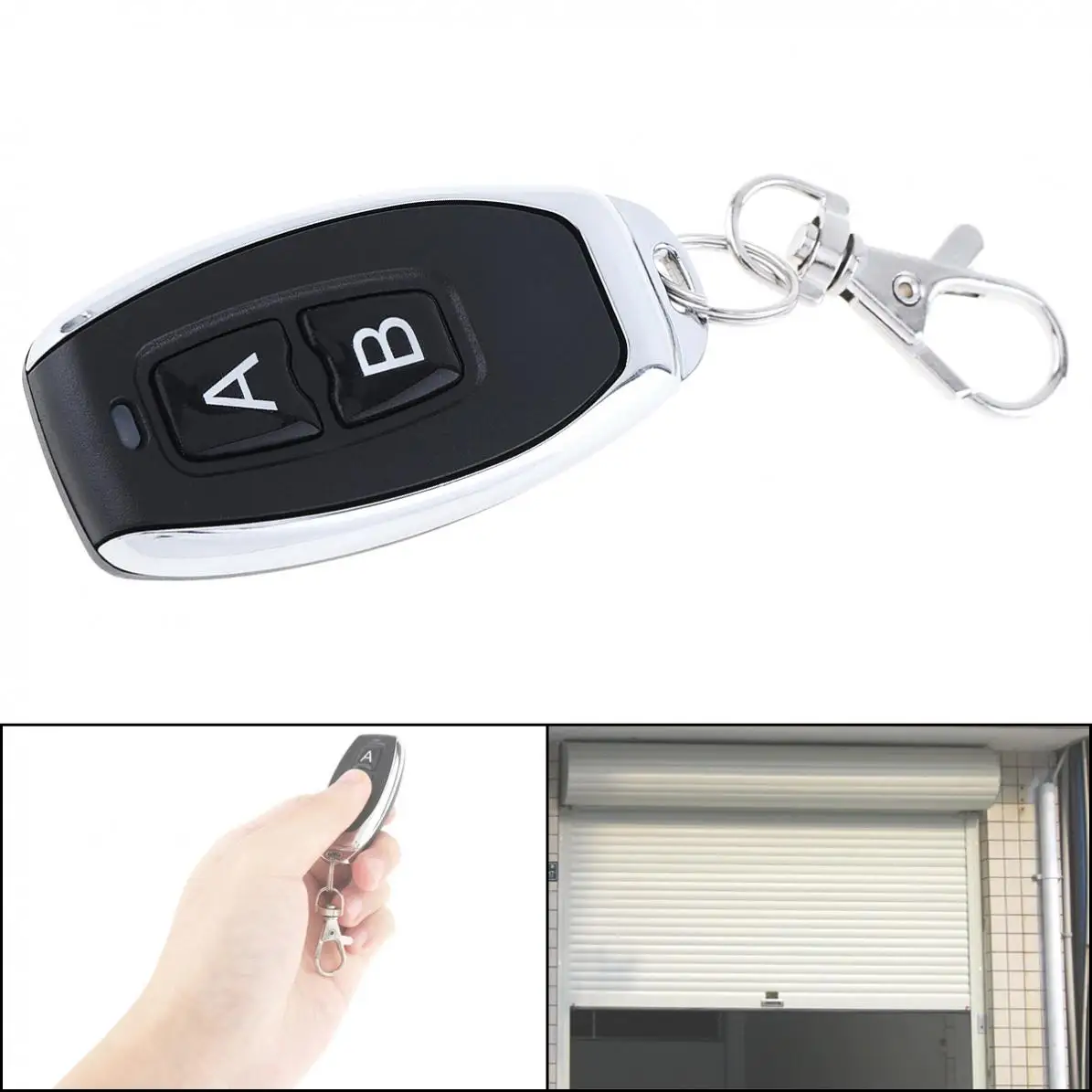 

Universal 2 Channel Wireless Cloning Electric Gate Garage Door Remote Control Switch with Keychain
