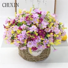 7 веток/28 голов искусственный милый красивый Шелковый цветок ромашки букет свадебные цветы украшение дома искусственные цветы