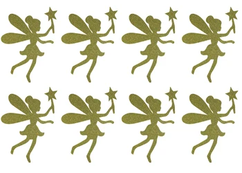 

3.7x5cm Fairy gold glitter sticker label