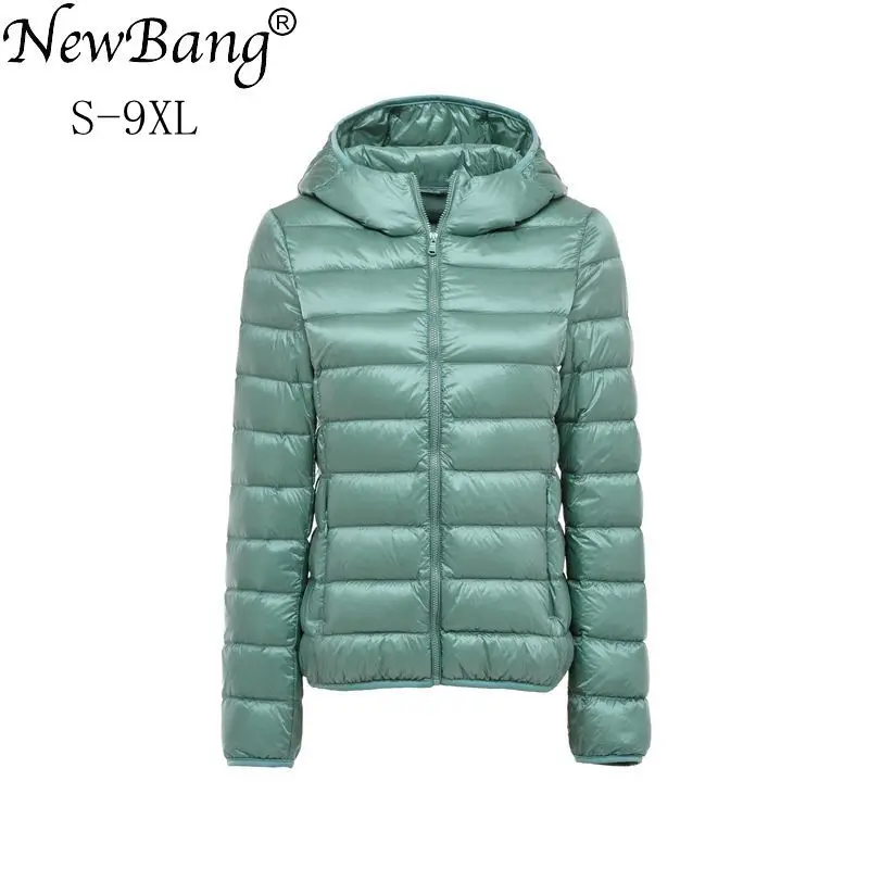 Koop NewBang 8XL 9XL Plus Size Ultra Licht Donsjack Vrouwen Herfst Winter Warme Jas Witte Eend Jassen Vrouwelijke Hooded Parka