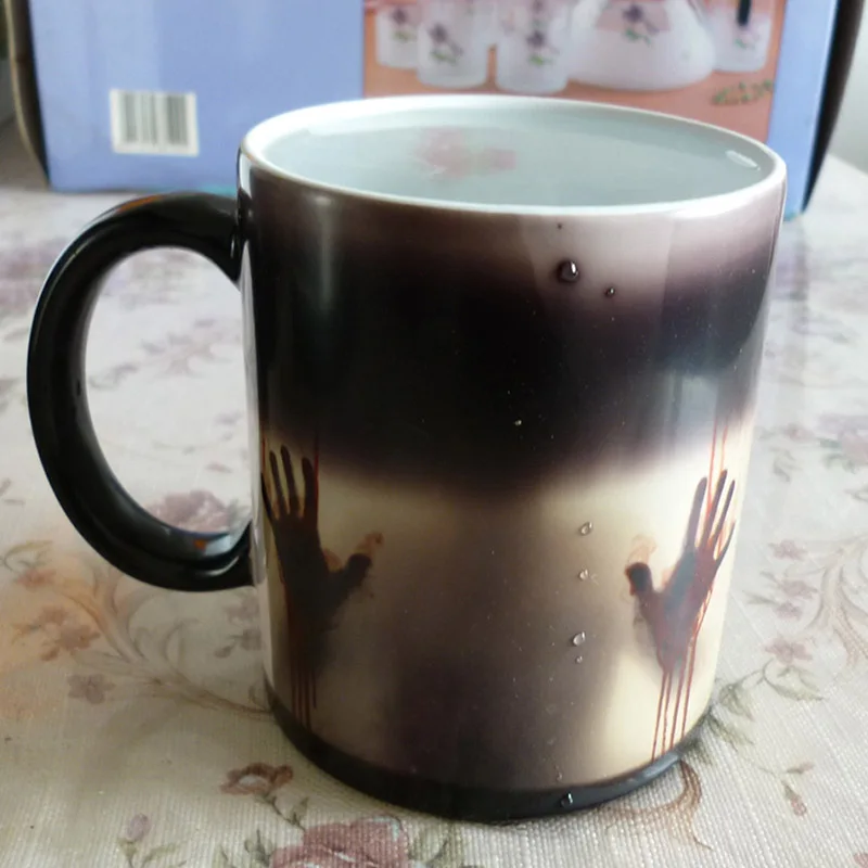 Walking Dead кружка 350 мл Цвет изменение сохраняющая тепло керамика Кофе кружки подарки сюрпризы Magic Чай чашка кружки окровавленные руки