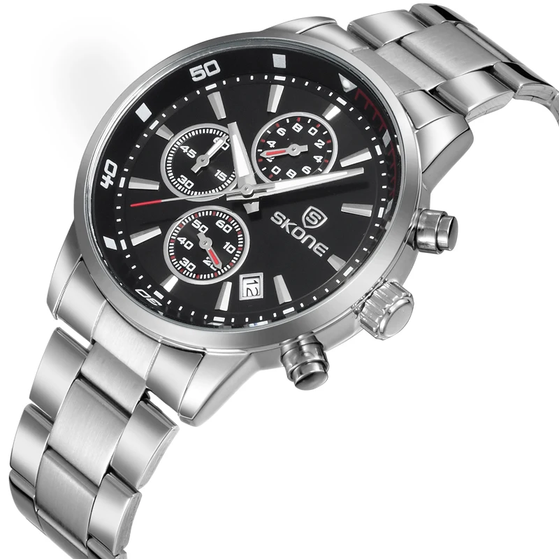 

Skone Top Brand Luxury Watches Men Business Style Stainless Steel Watch Male Quartz Wristwatch Casual Men's Watches reloj hombre