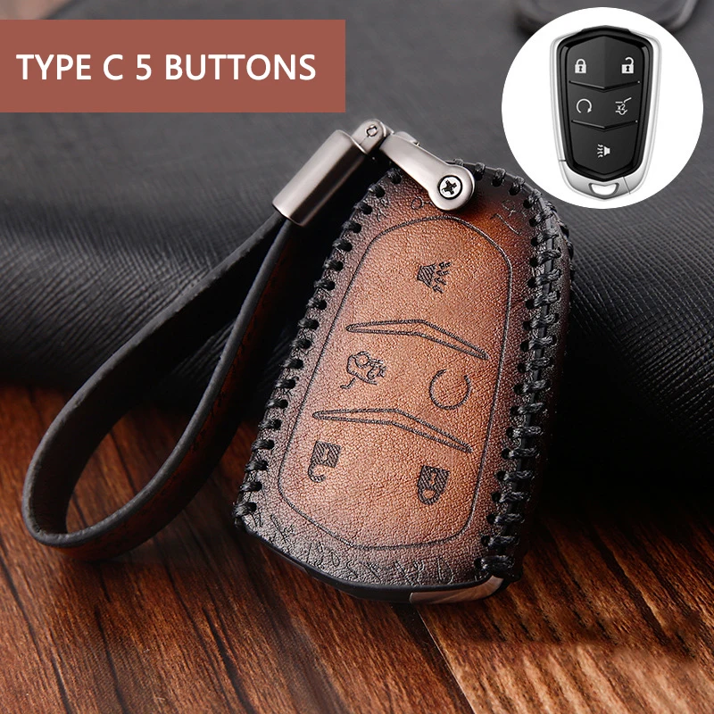 

Car Smart Remote Key Fob Case Cover Protector Shell Keyless Enter Key Fit Cadillac CT6 ATS CTS-V CTS XTS XT5 ELR SRX Escalade